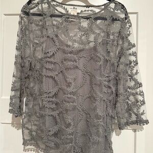 Sundance Gray Lace Blouse
